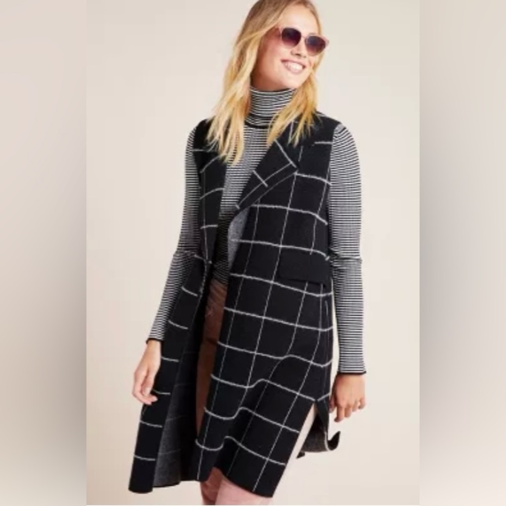 Anthropologie Quinn Windowpane Vest, OS
